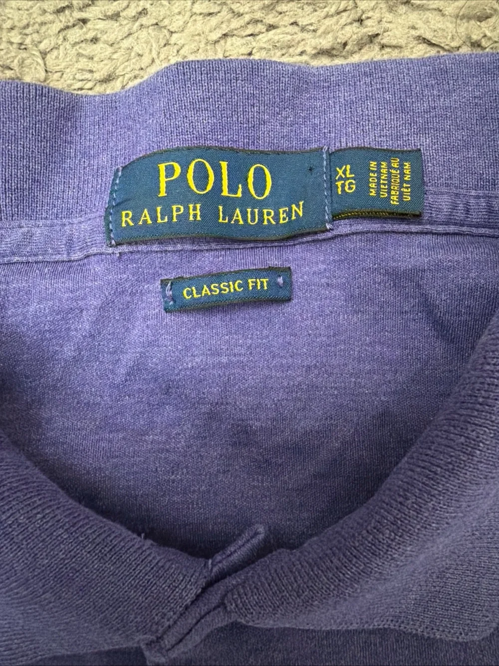 Ralph Lauren Men’s XL Classic Fit Flush Pony Purple Polo Shirt